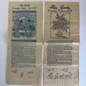 Antique Alice Brooks Embroidery Transfers #6290 & #6079 HTF Lot of 2